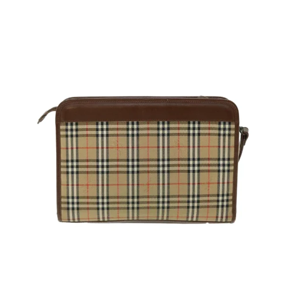 Burberry Vintage Pre-owned Cotton clutches Brown Dames