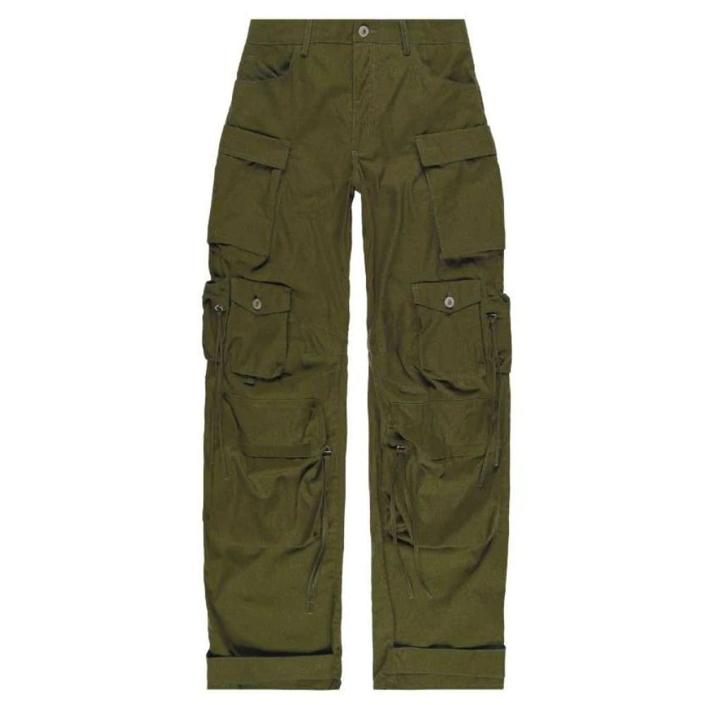The Attico Fern-Groene Wide-Leg Cargo Broek Green Dames