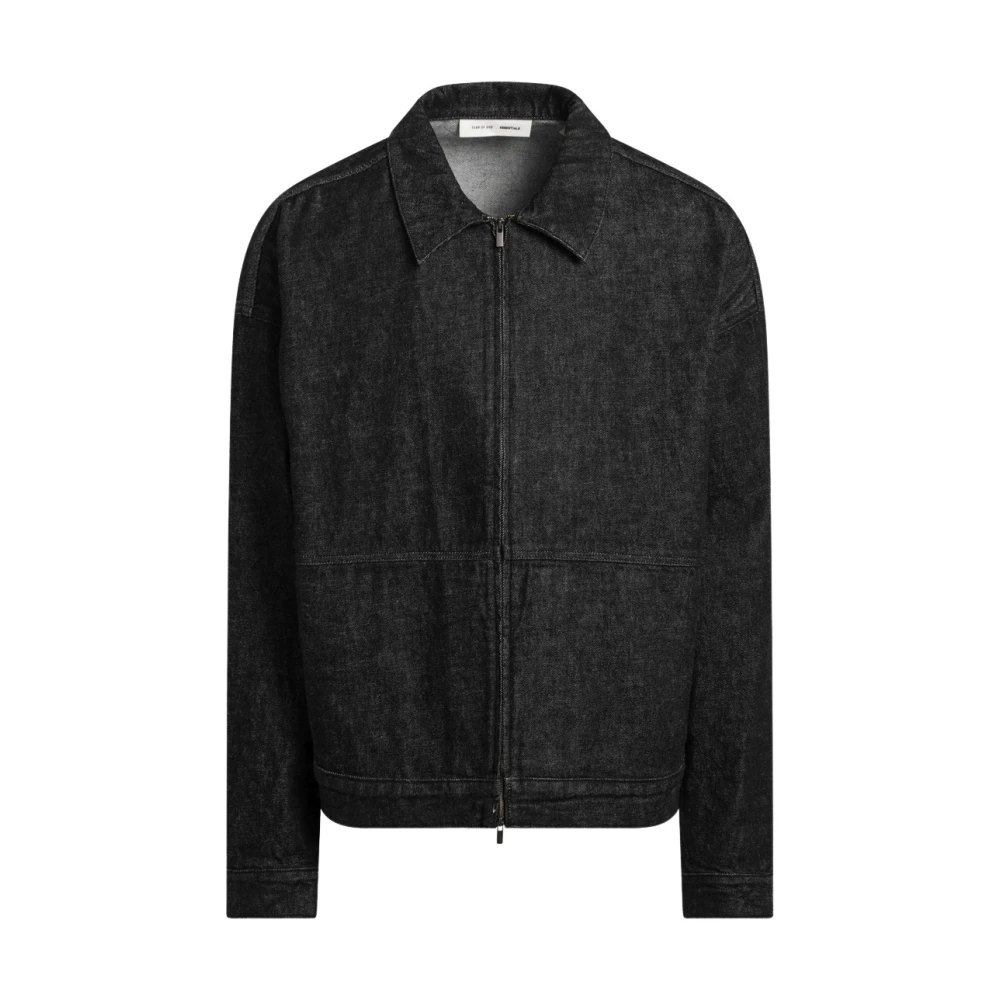 Fear Of God Black Denim Jackets, Male, Xl, Denim Work Jacket