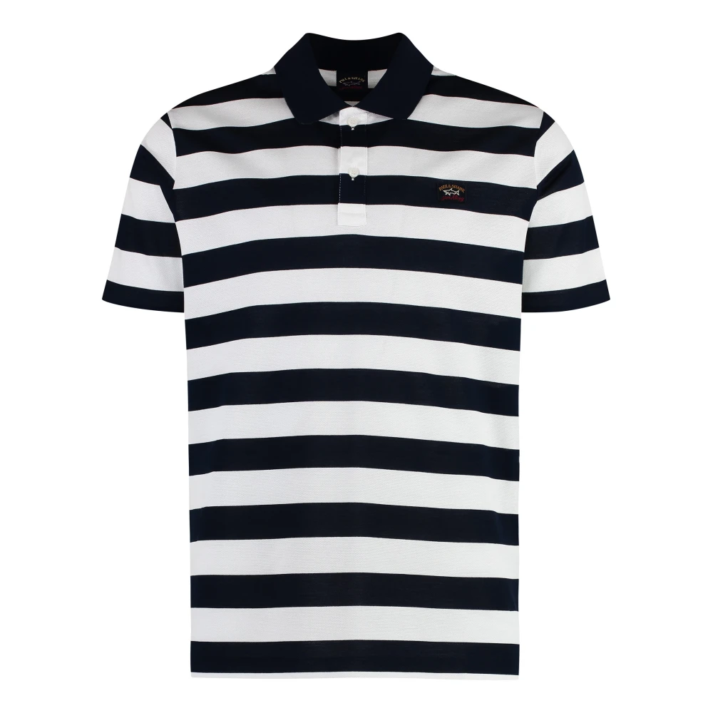 PAUL & SHARK Gestreept Katoenen Poloshirt White Heren