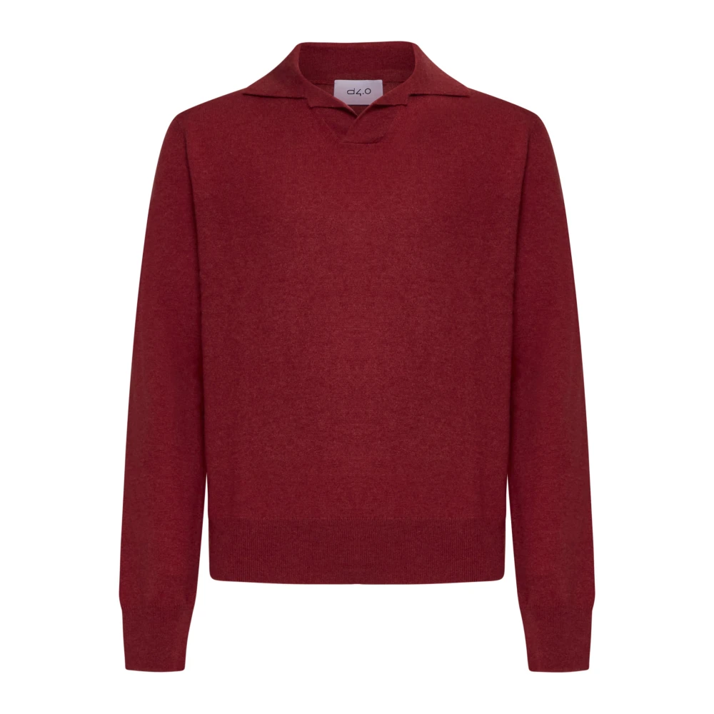 D4.0 Men's Red Cashmere Sweater