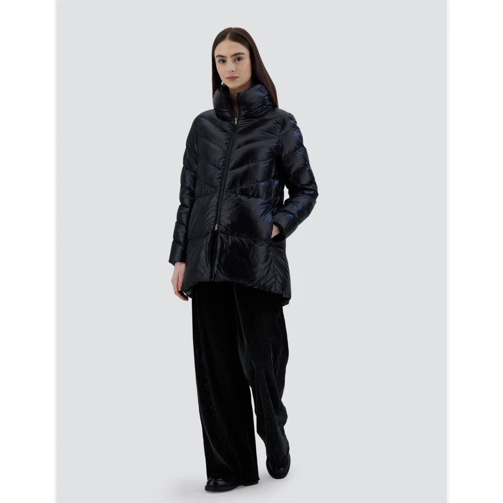 Herno Nylon Ultralight A-Shape Jas Black Dames