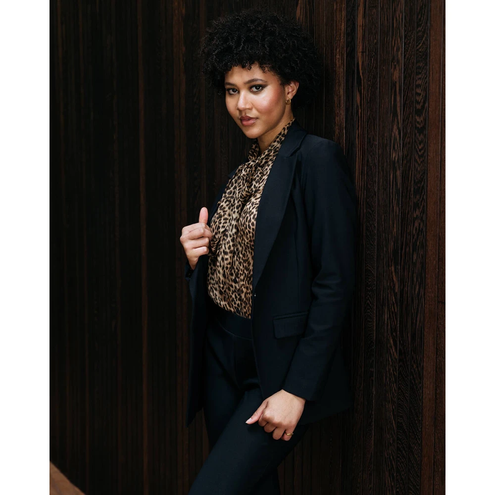 &Co Woman Blazer met ruitpatroon Black Dames