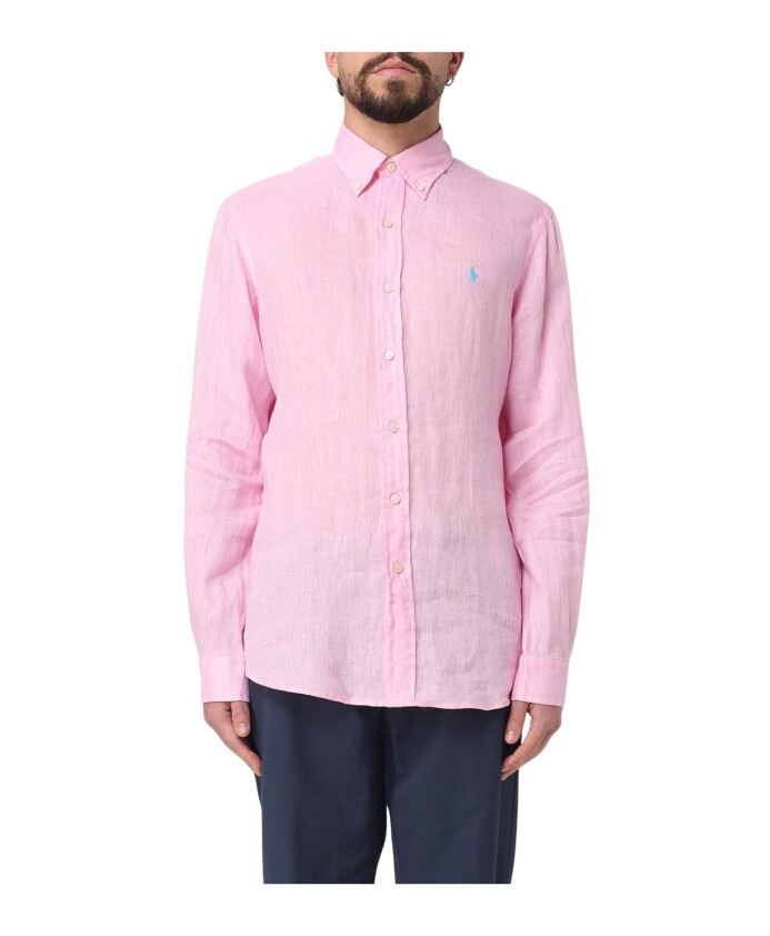 chemise-a-manches-longues-en-lin-rose