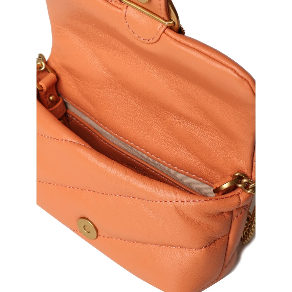 pinko Love Puff Micro Sheep Nappa Tas Orange Dames
