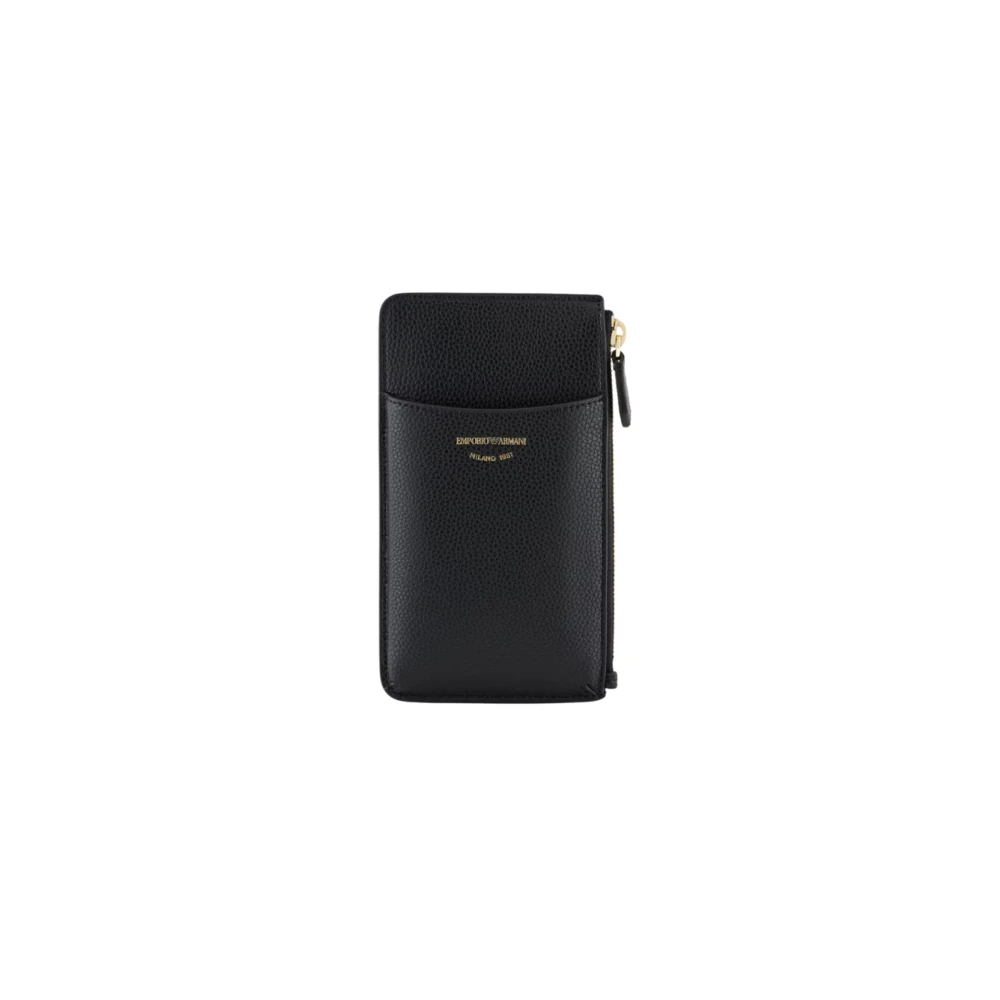 Emporio Armani Vrouw Zwart Accessoires Dames, One Size, Polyester, Mobiele Clutch Portemonnee