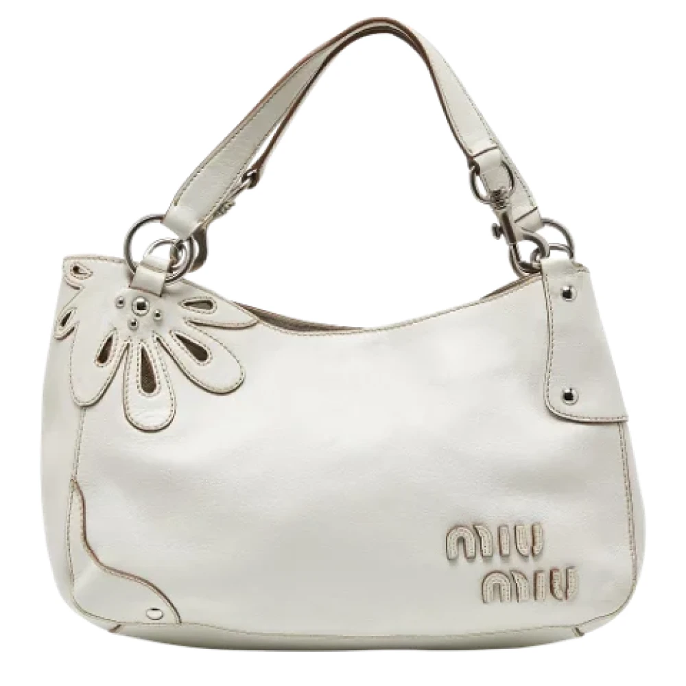 Miu Pre-owned Leather handbags White Dames