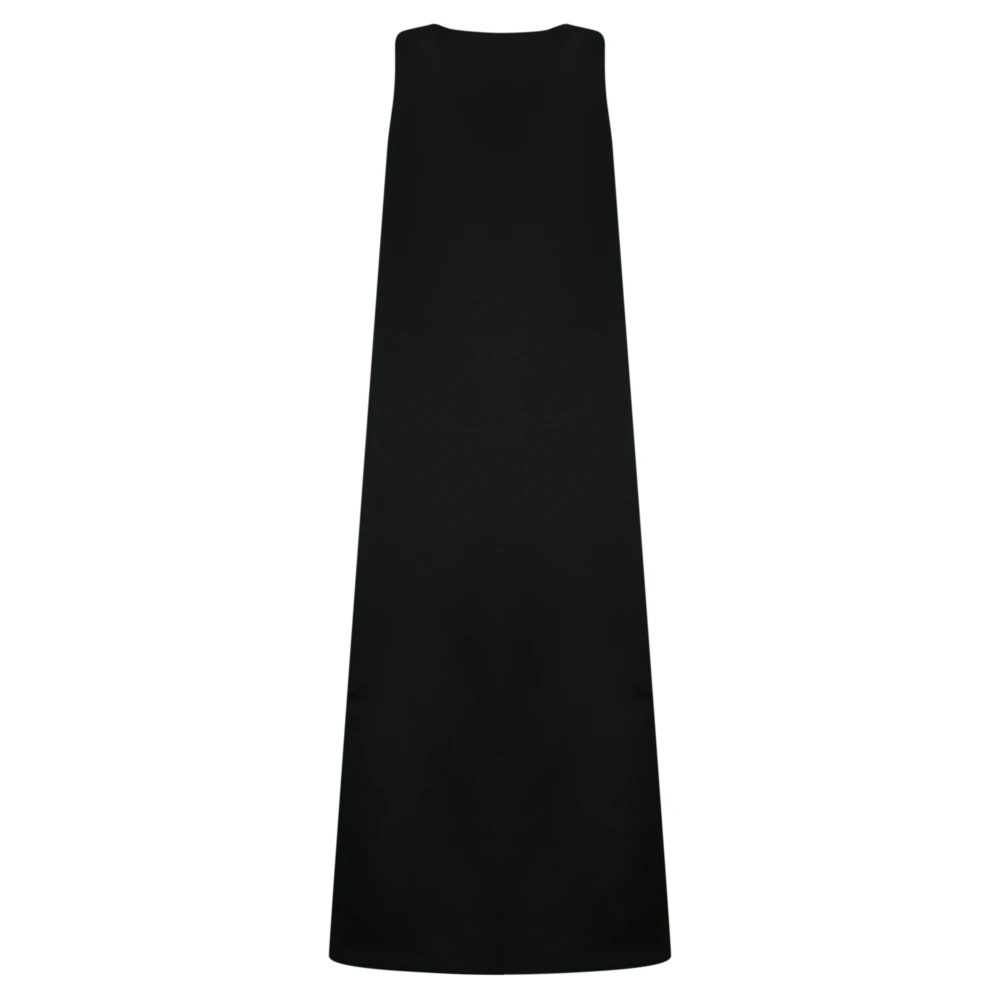 Philosophy di Lorenzo Serafini Zwarte Zijden Duchesse Jurk Mantel Effect Black Dames
