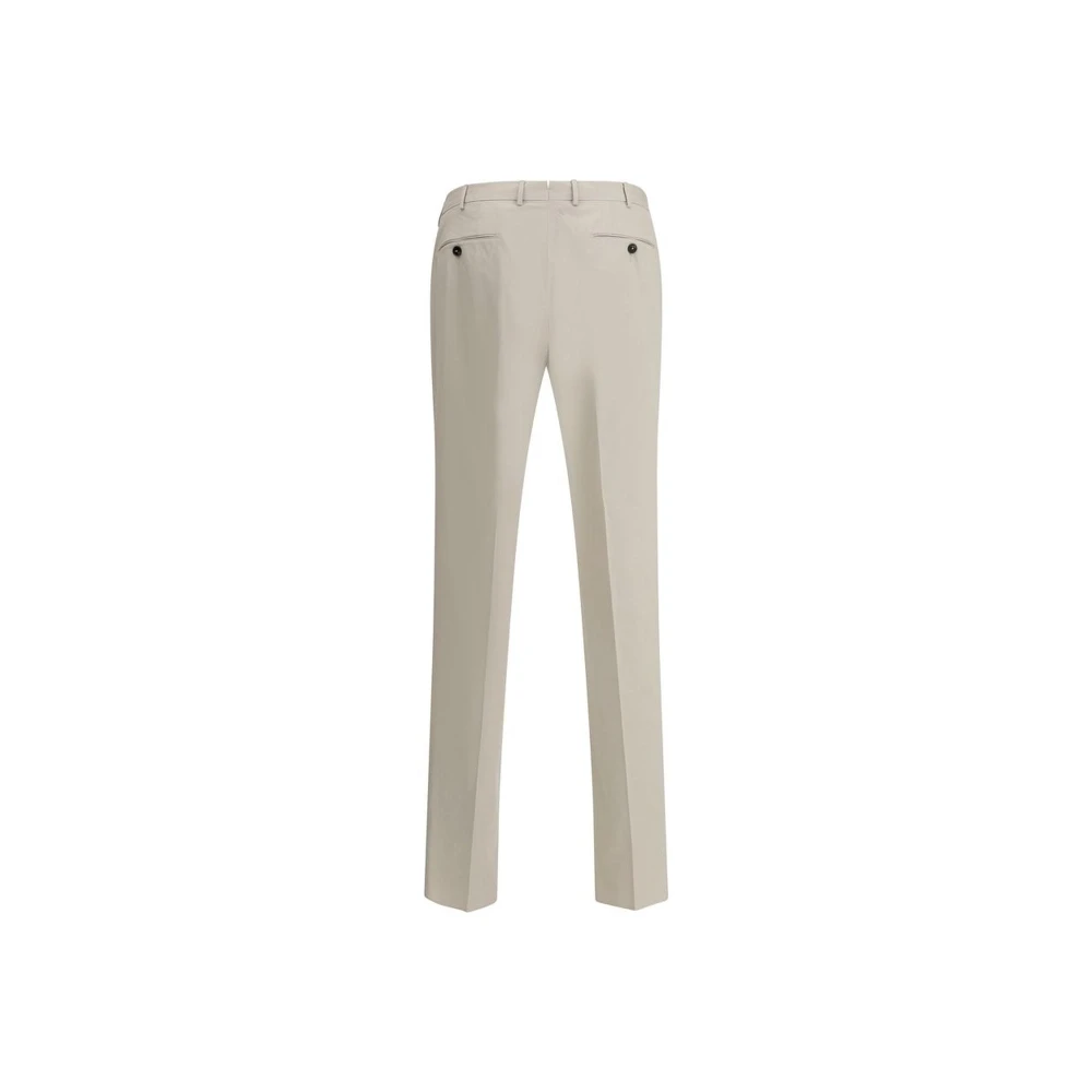 Ermenegildo Zegna Elegant Cigarette Cut Suit Pants Beige Heren
