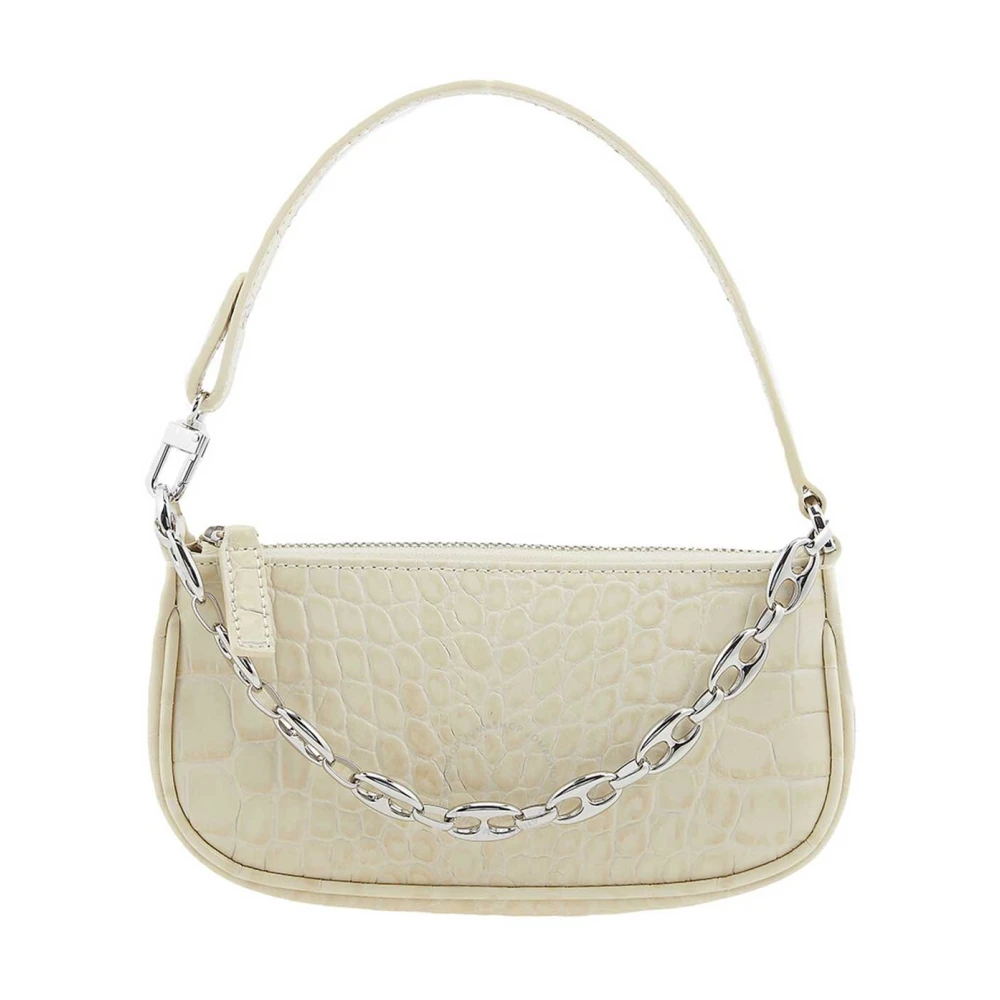 By FAR, Shoulder Bags, female, Beige, Size: ONE SIZE Crocodile Effect Shoulder Bag