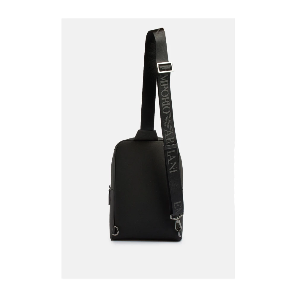 Emporio Armani Zwarte Groene Schoudertas met Rits Black Heren