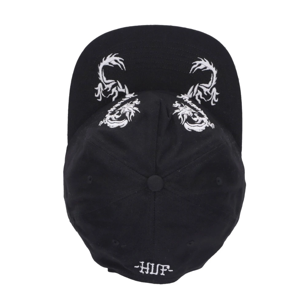 HUF Dragon 6 Panel Flat Visor Cap Black Heren