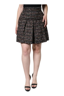 Tartan Tweed A-linje Mini Kjol