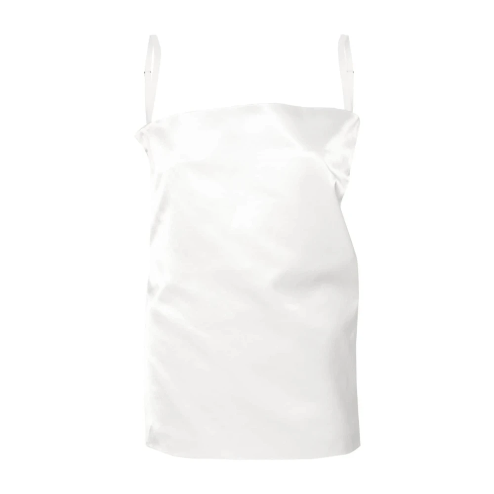 SPORTMAX Witte Satijnen Gelaagde Strapless Top White Dames