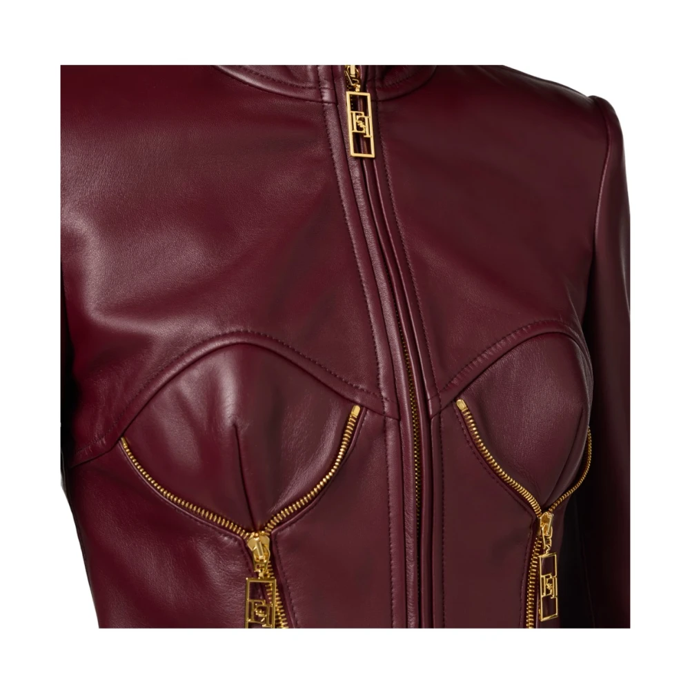 Elisabetta Franchi Leren jas Red Dames