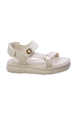 Beige vegansk sandal med spänneband