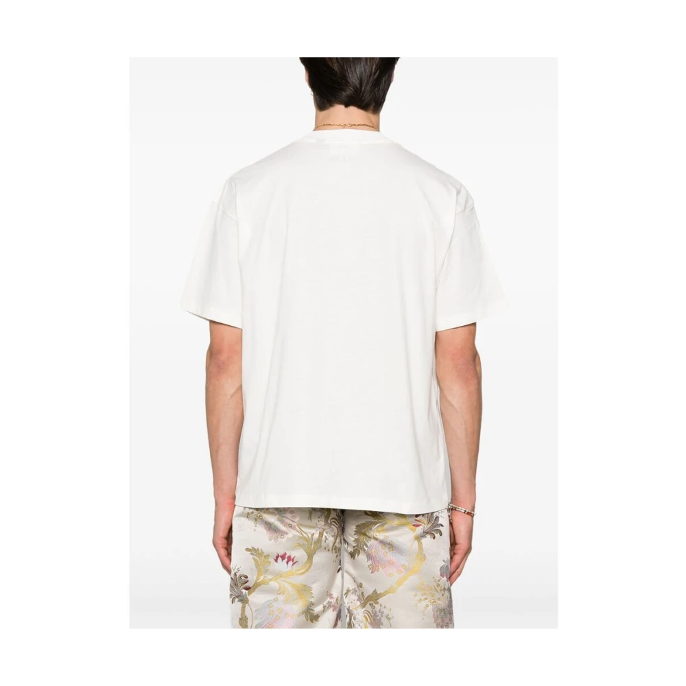 Represent Logo Plaque T-shirt met Ronde Hals White Heren