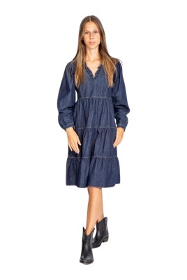 elegant-morkebla-denimkjole