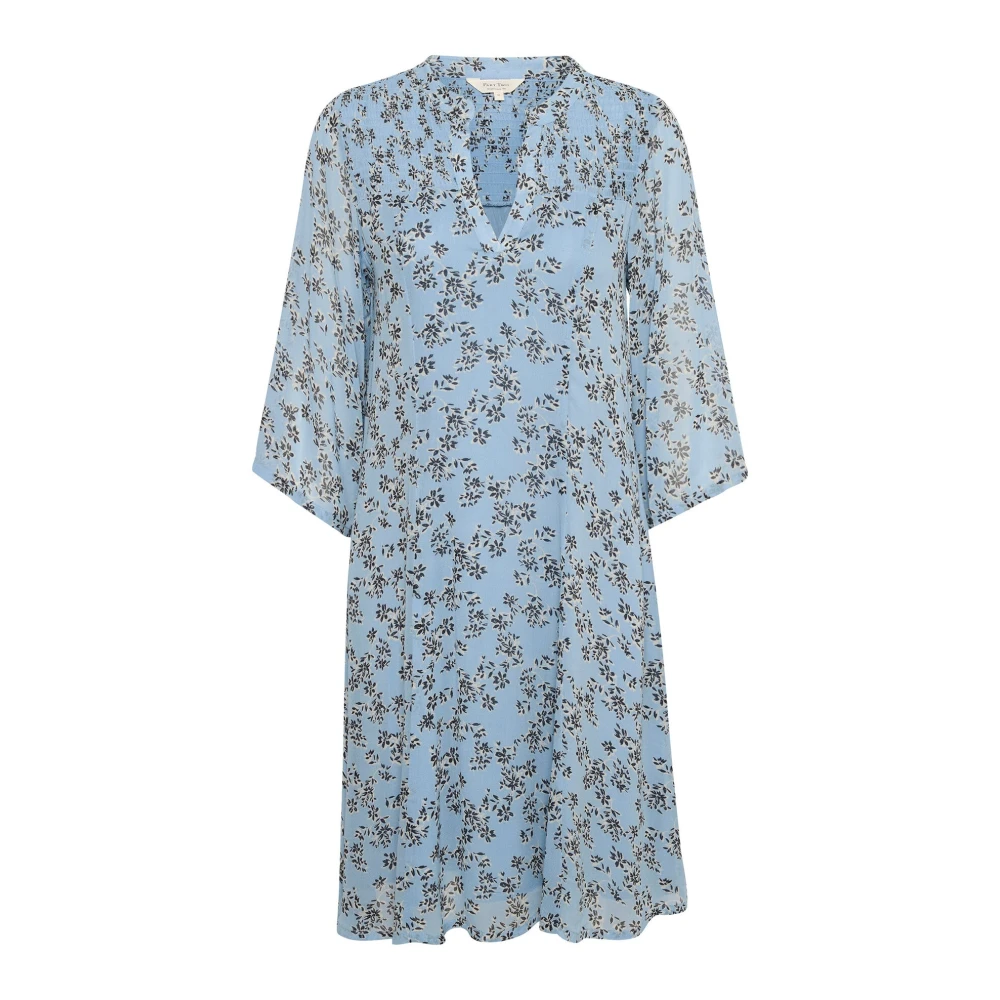 Part Two Multicolor Faded Denim Scattered Flower Dress - Female - Short Dresses - 2XL - Dresses