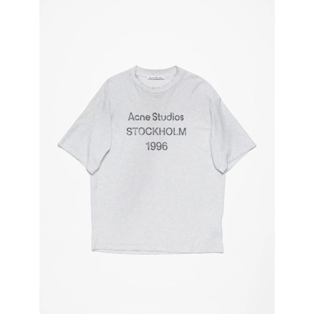 Acne Studios Lichtgrijs Melange T-shirt Gray Heren