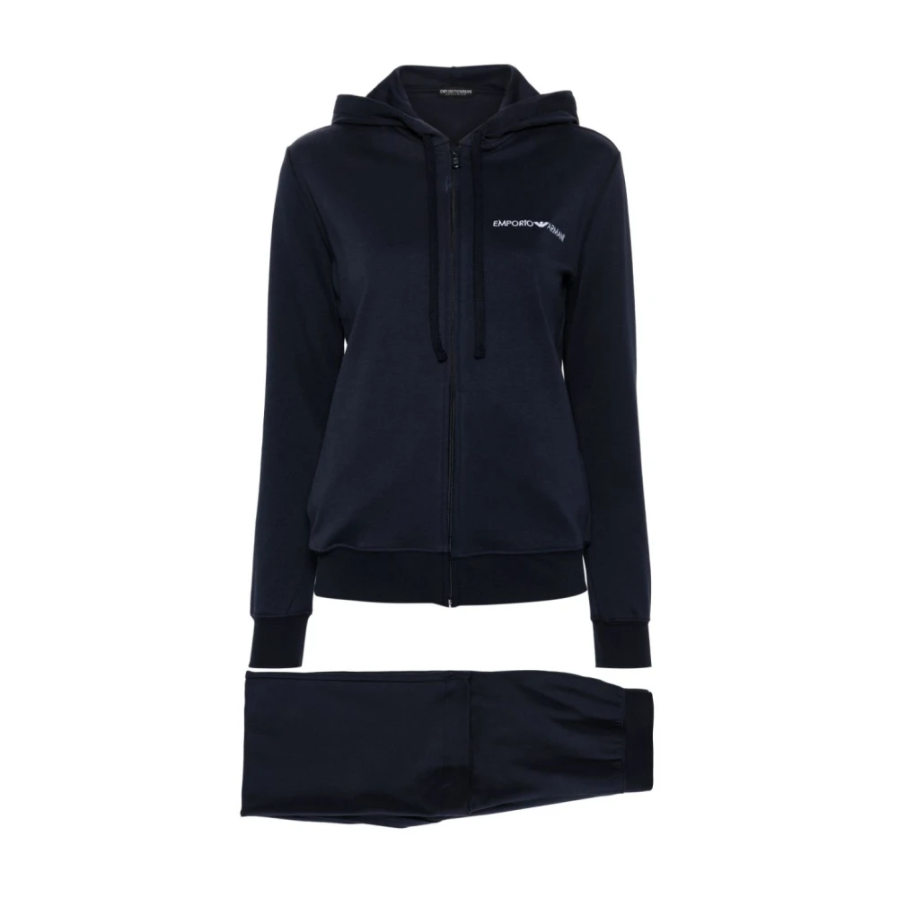 Emporio Armani Blauwe hoodie en broek set Blue Dames