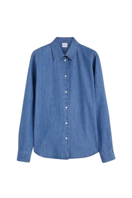 Denimskjorta med knappar framtill