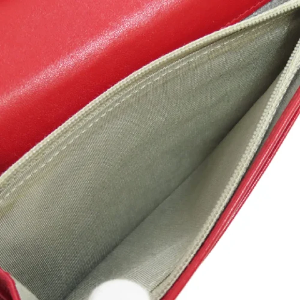 Chanel Vintage Pre-owned Leather wallets Red Dames