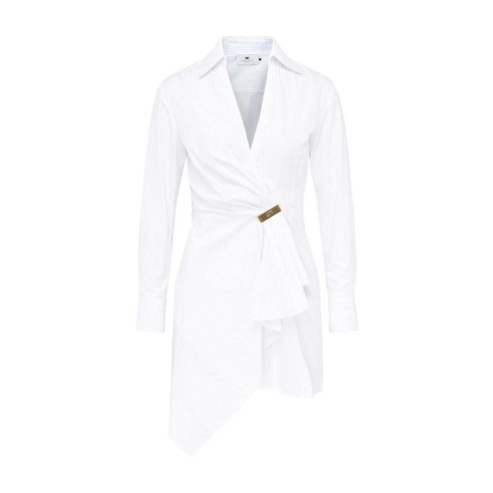 Elisabetta Franchi Witte Jurk Ab72551E2-Dl6 White Dames