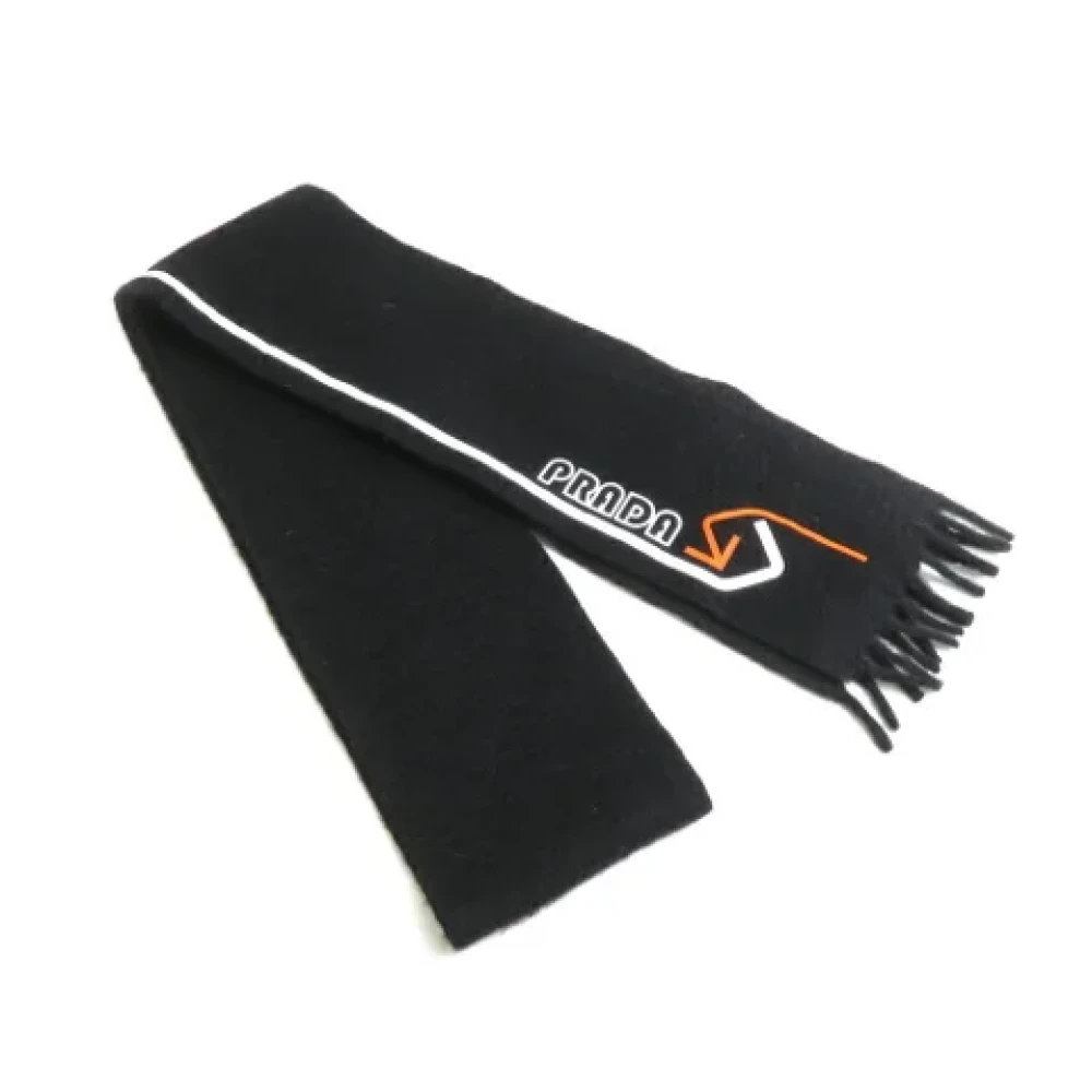 Prada Vintage Pre-owned Cashmere scarves Black Dames