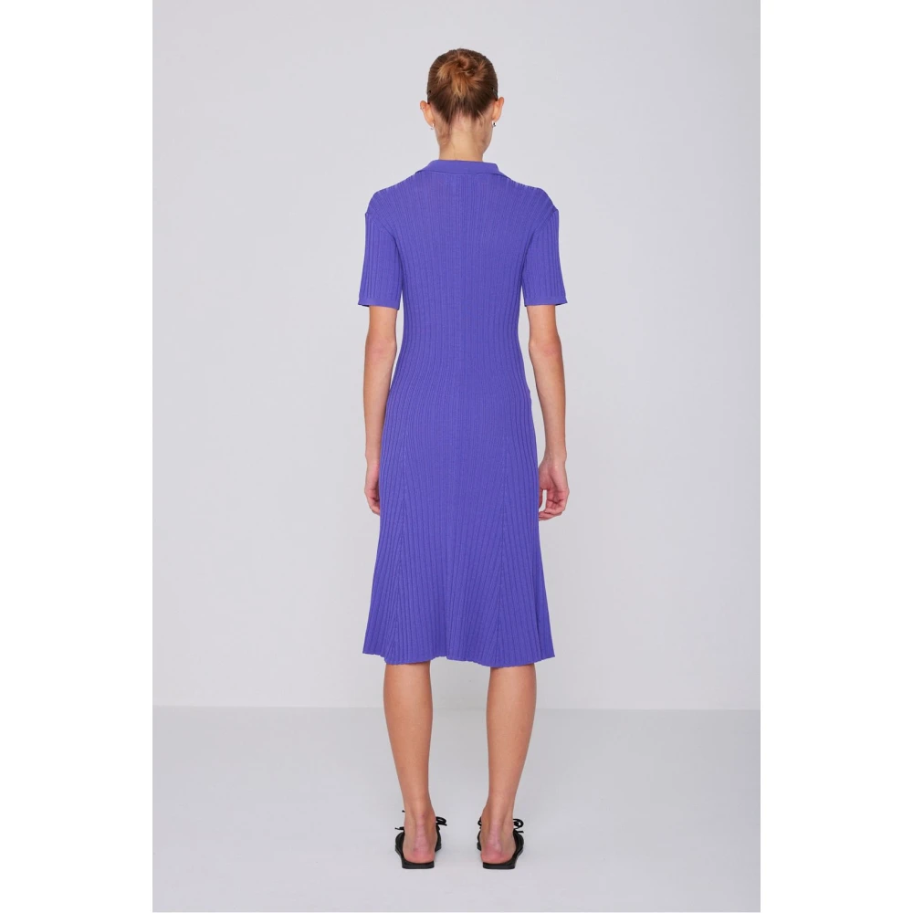 Remain Birger Christensen Ella Gebreide Midi Jurk Purple Dames