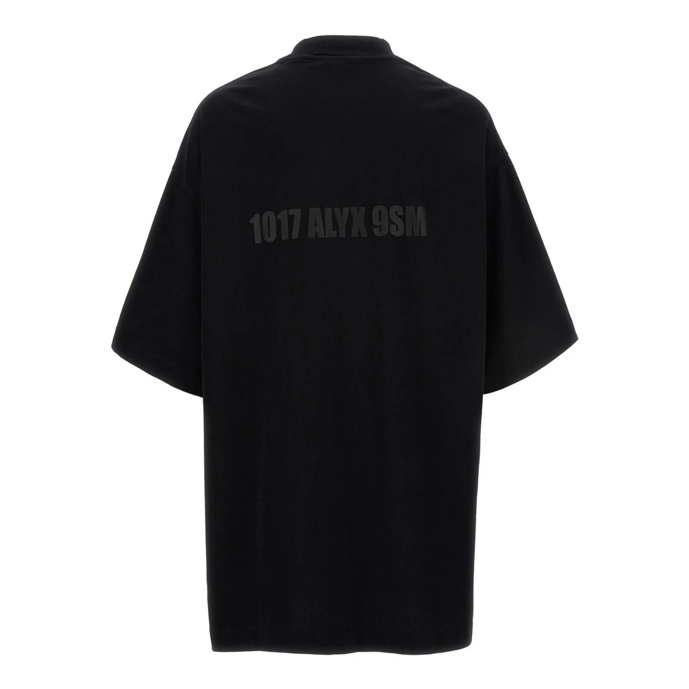 1017 Alyx 9SM Zwarte katoenen T-shirt met logo print Black Heren