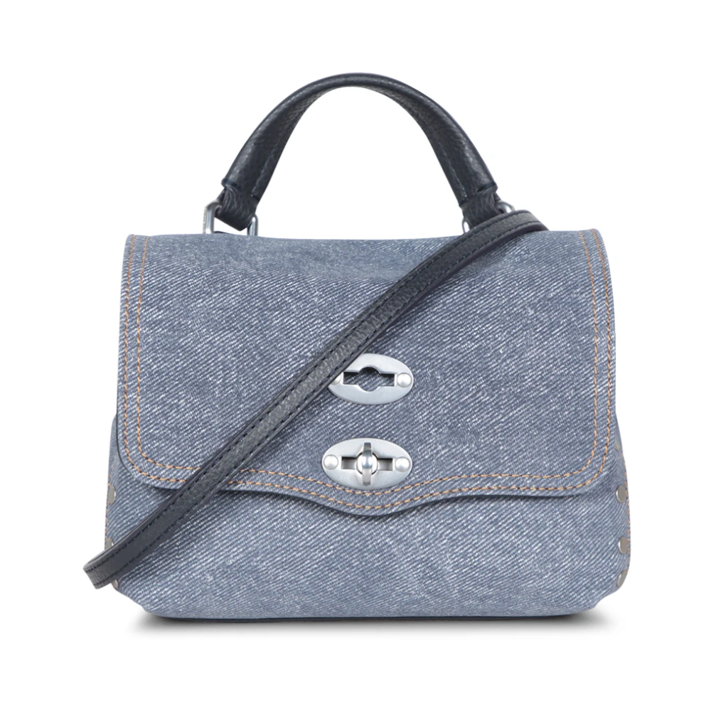 Zanellato Verstelbare Denim Tas met Leren Details Blue Dames