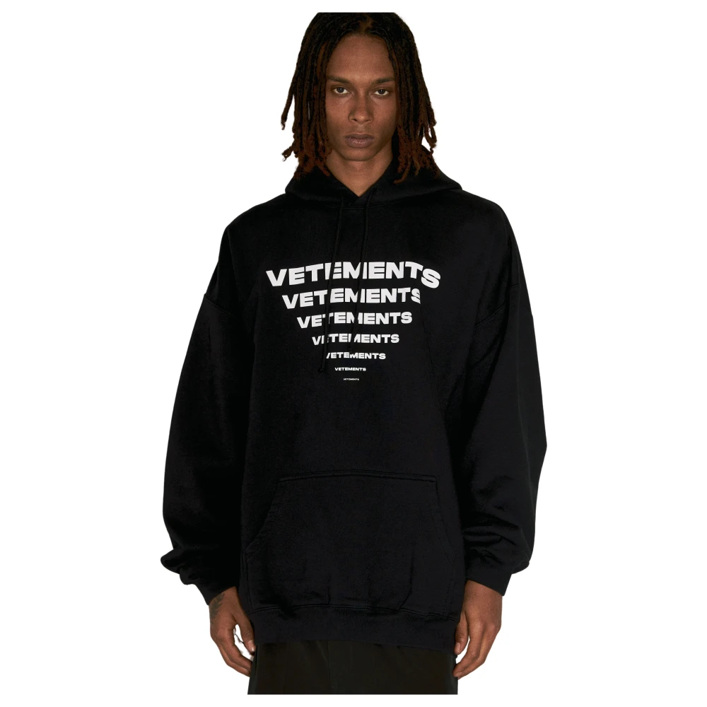 Vetements Pyramid Logo Hoodie Sweatshirt Katoenmix Black Heren