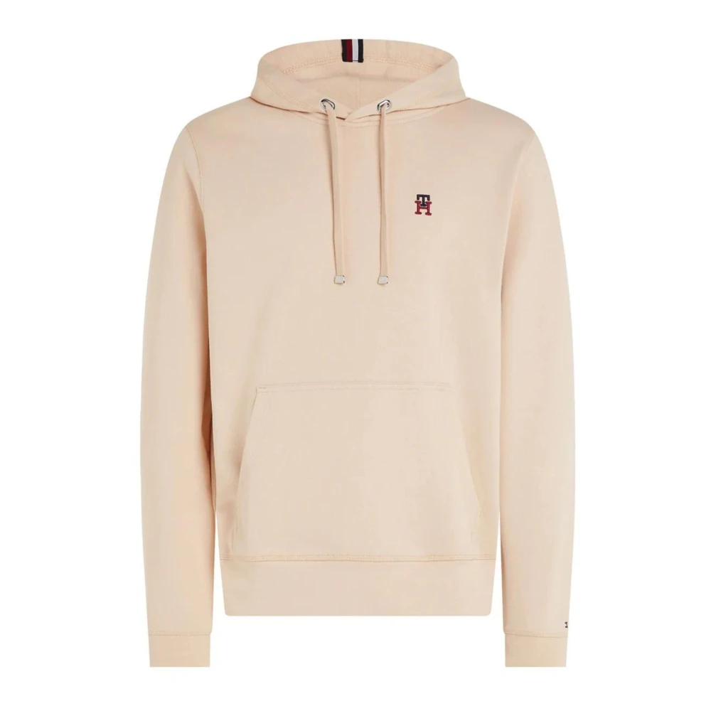 Tommy Hilfiger Hoodie med broderad logotyp, enfärgad Brown, Herr