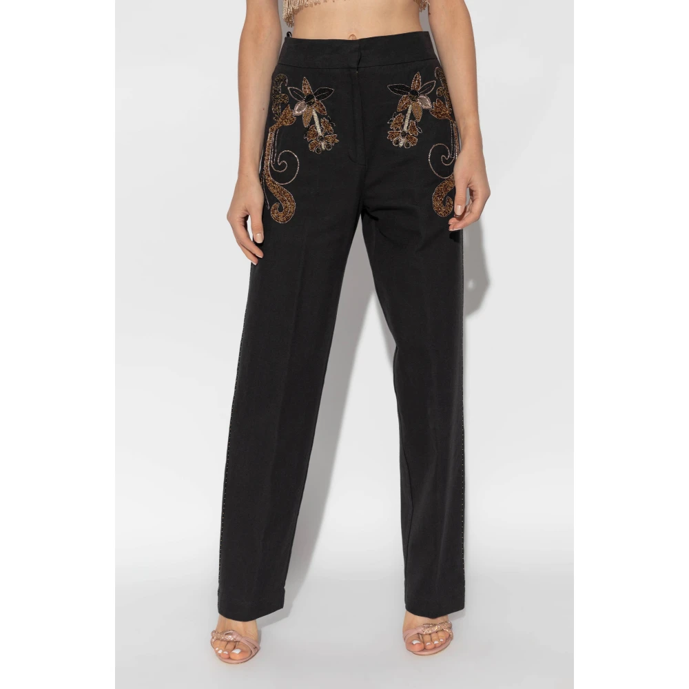 Forte Broek met glinsterende applicaties Black Dames