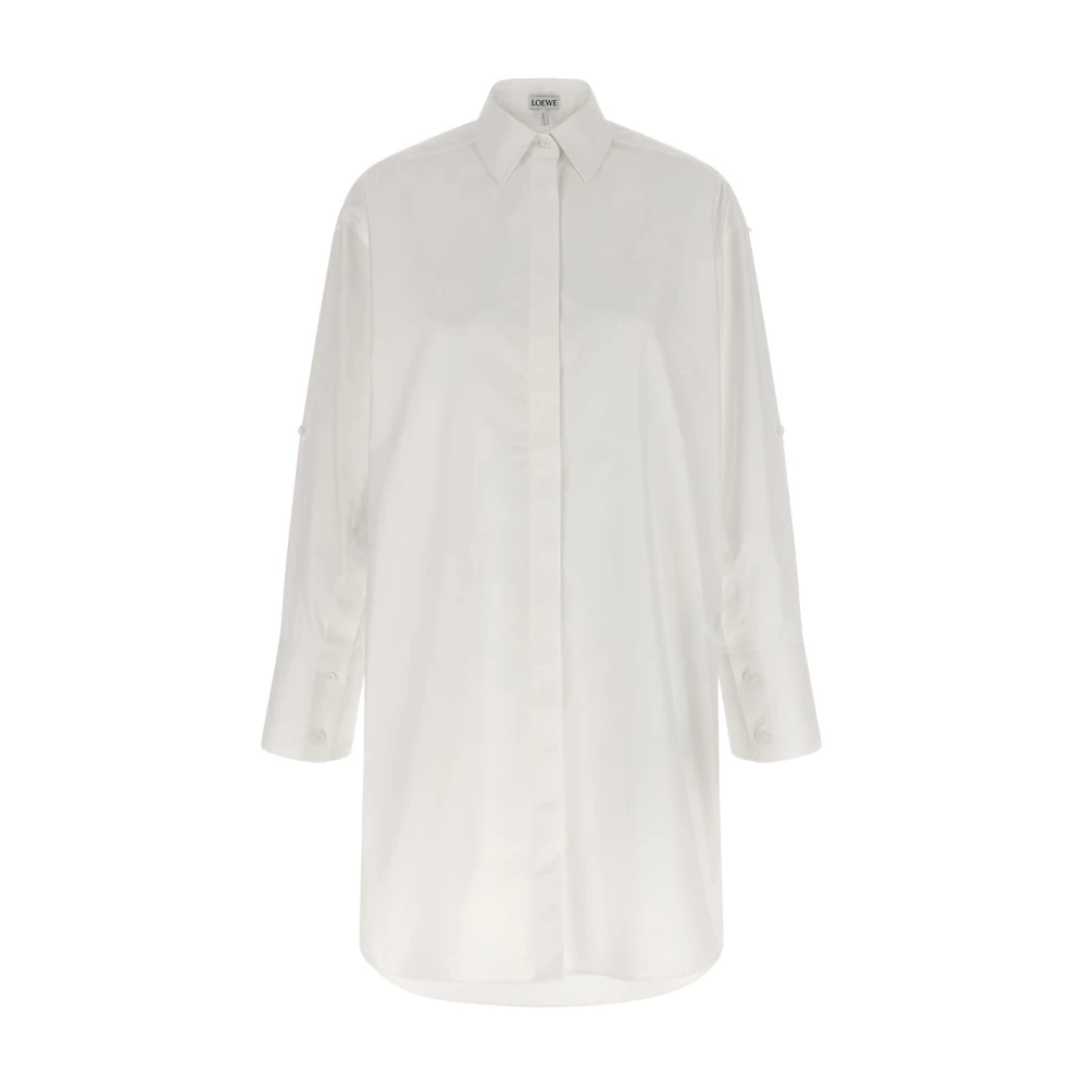 Loewe Women's White Shirts, M, Cotton Shirtdress