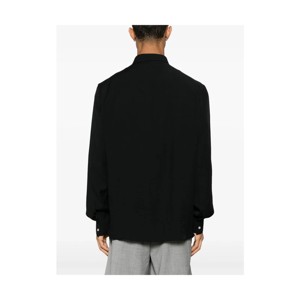Family First Zwarte Button-Up Shirt met Logo Kraag Black Heren