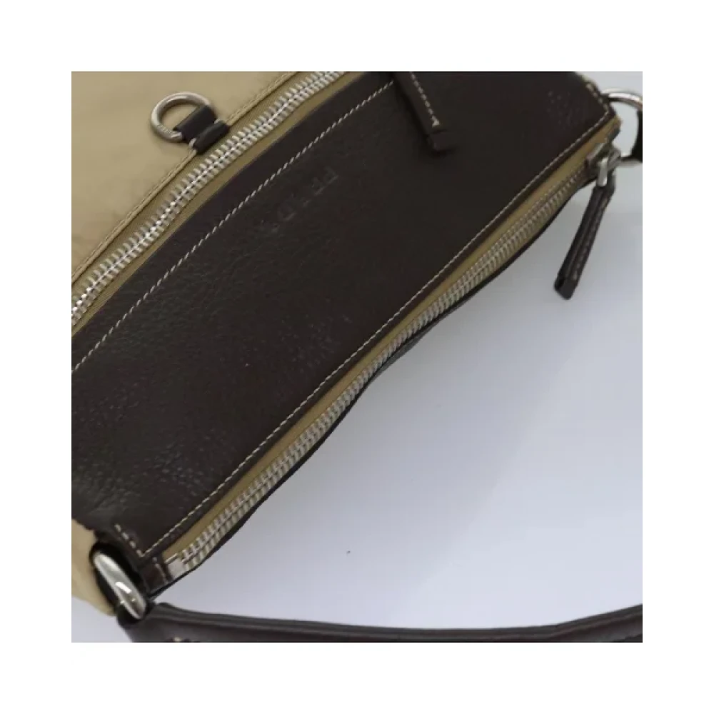 Prada Vintage Pre-owned Nylon prada-bags Beige Dames
