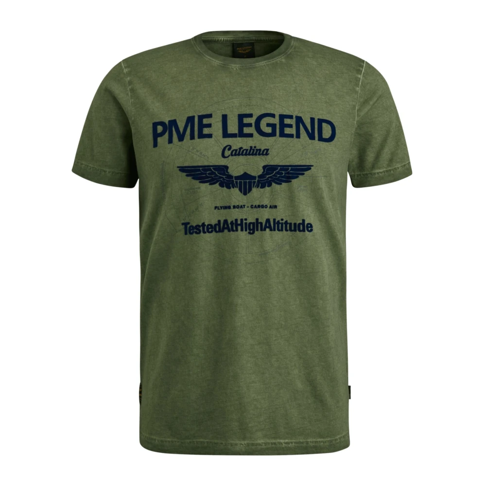 PME Legend T Shirt- PME S S R-Neck Single Jersey Cold DYE Green Heren