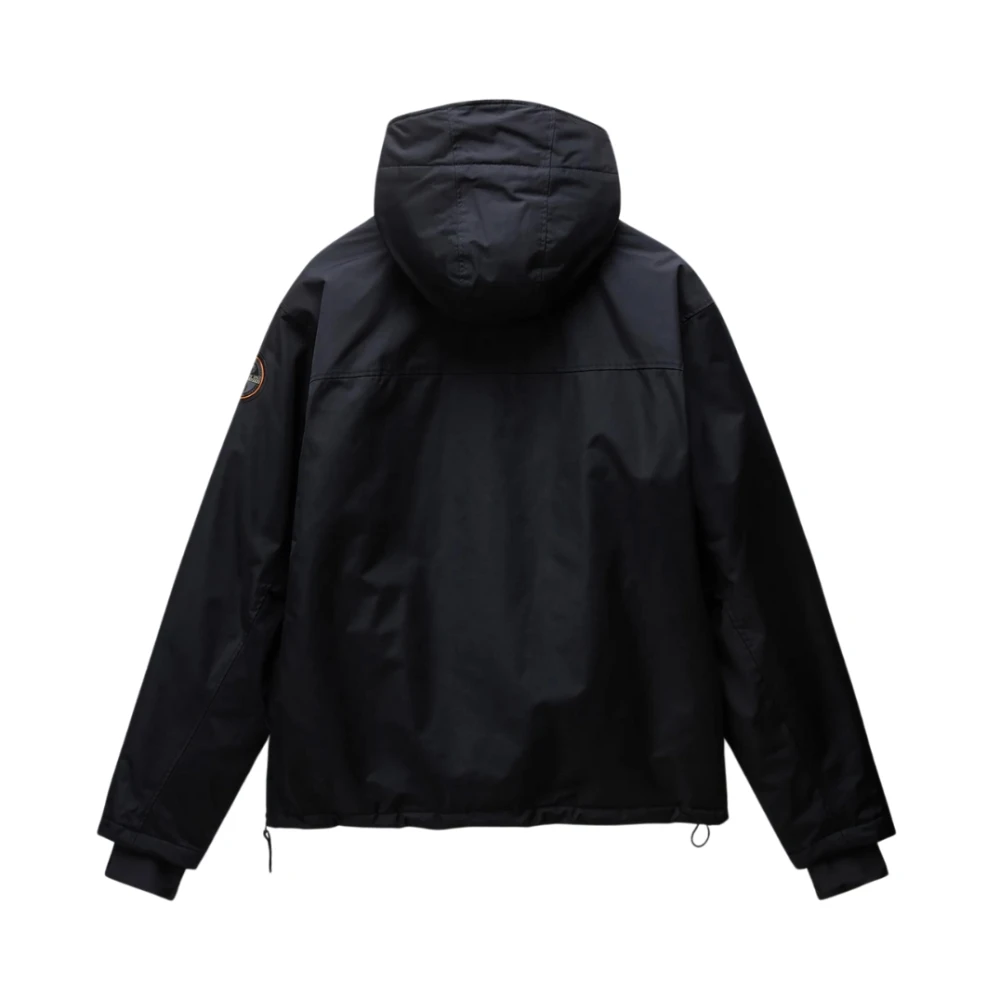 Napapijri Zwarte Rainforest Anorak met Dubbele Rits Black Heren