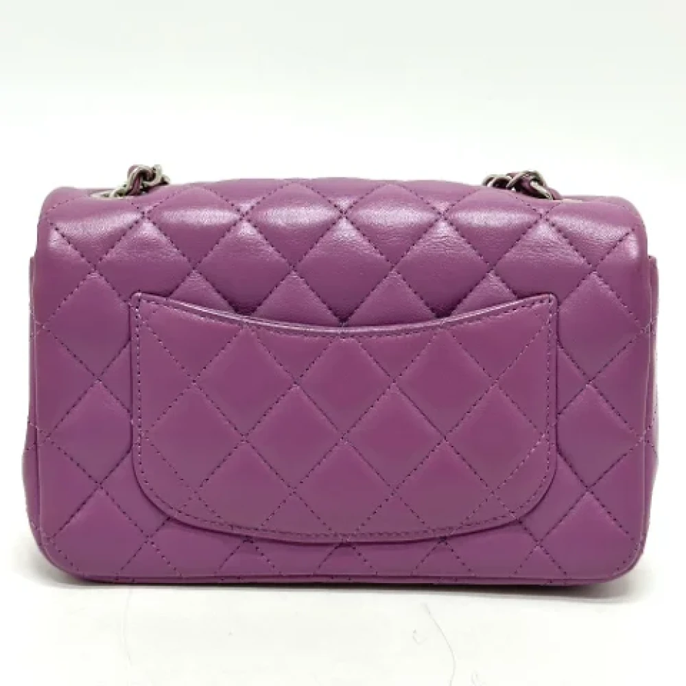 Chanel Vintage Pre-owned Leather chanel-bags Purple Dames