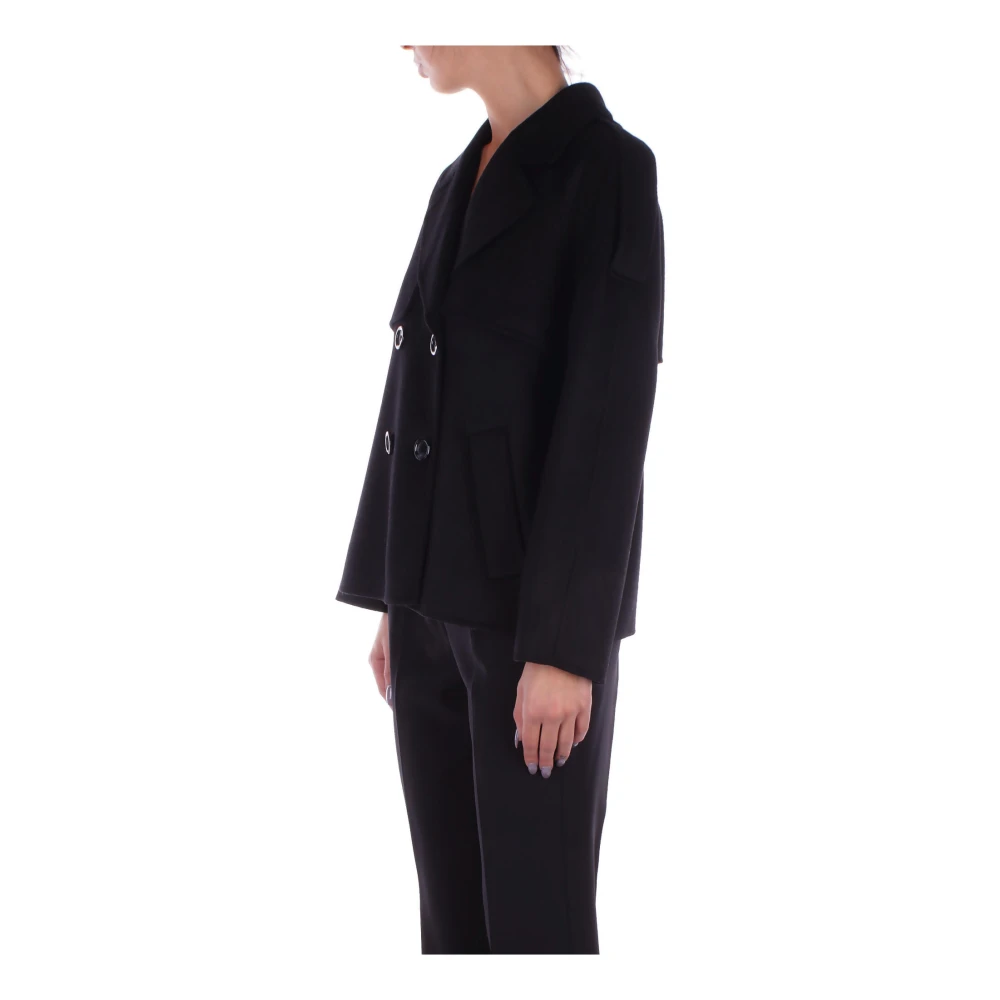 Liu Jo Zwarte Jassen Collectie 1 Knoopsluiting Black Dames