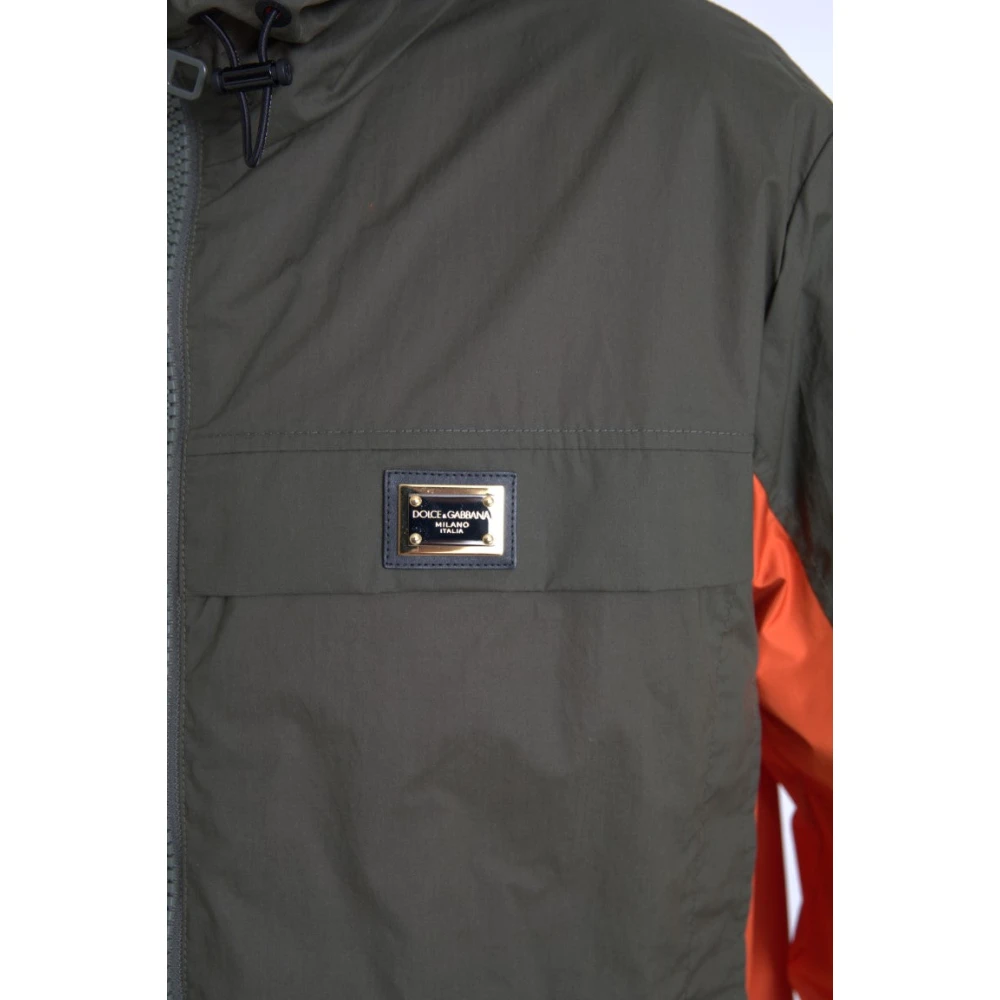 Dolce & Gabbana Elegante hoodie in groen en oranje Green Heren