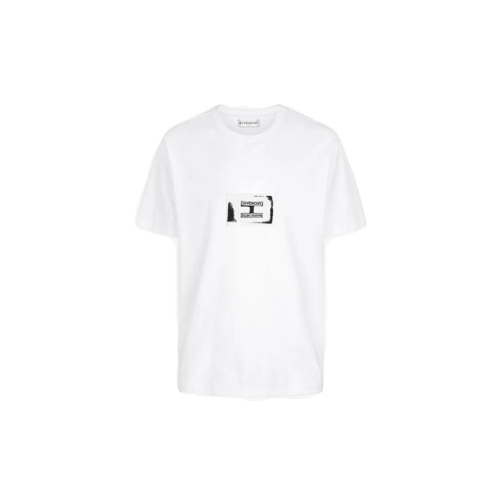 Givenchy Wit Logo Geborduurd T-Shirt White Dames