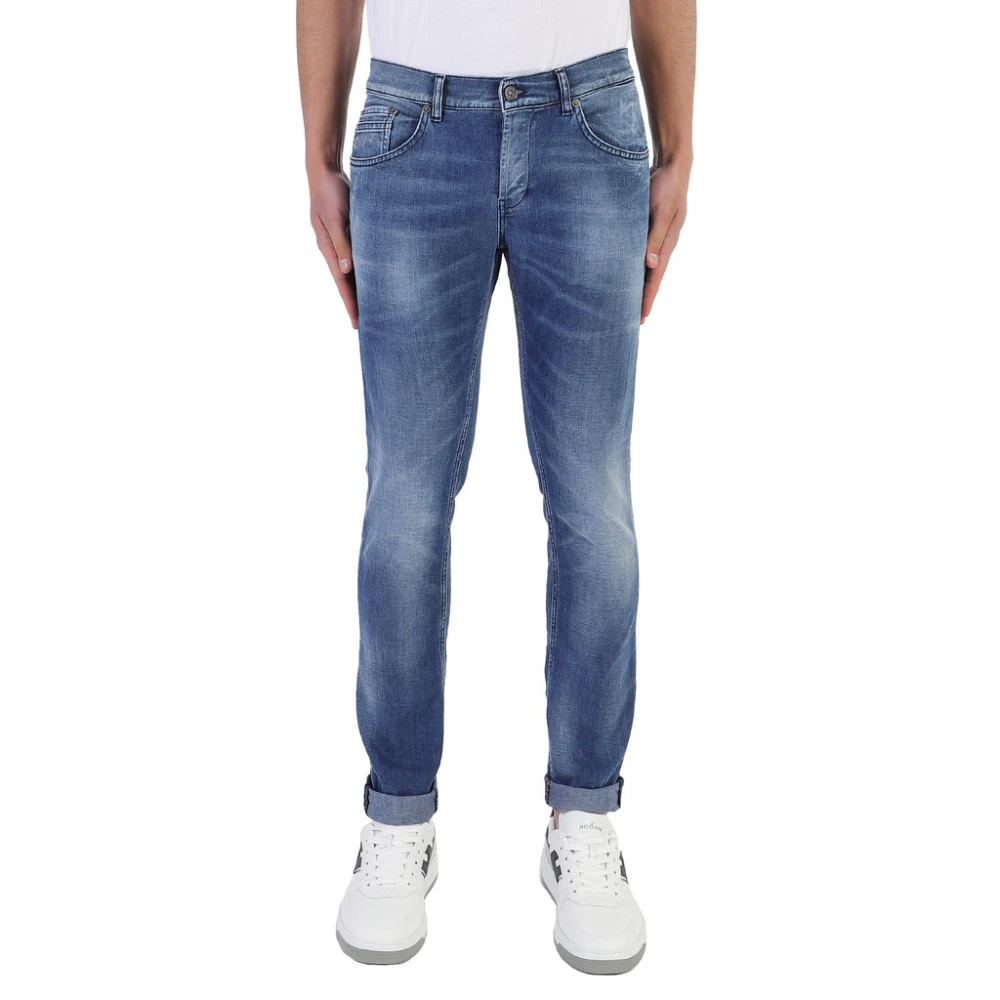 Dondup Skinny Fit Lage Taille Lichtblauwe Jeans Blue Heren