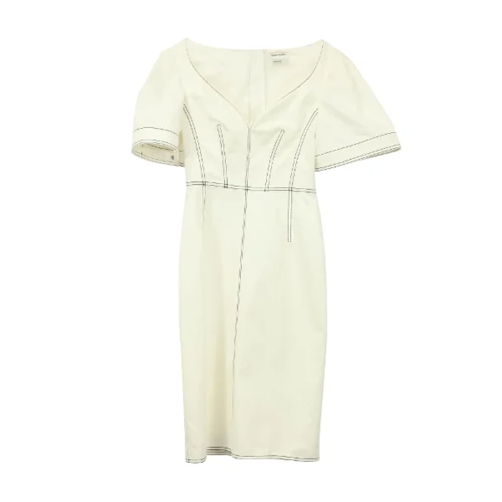 Alexander McQueen Pre-owned Cotton dresses Beige Dames