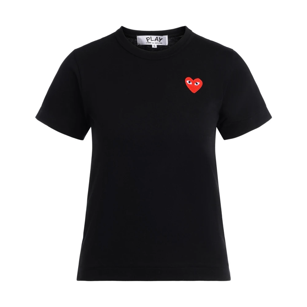 Comme des Garçons Play Zwart T-shirt met hartprint voor dames Black Dames