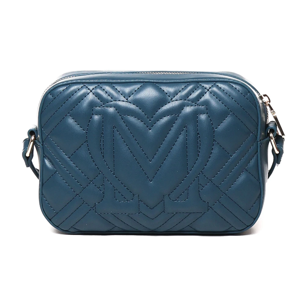 Love Moschino Gewatteerde Teal Schoudertas met Rits Green Dames