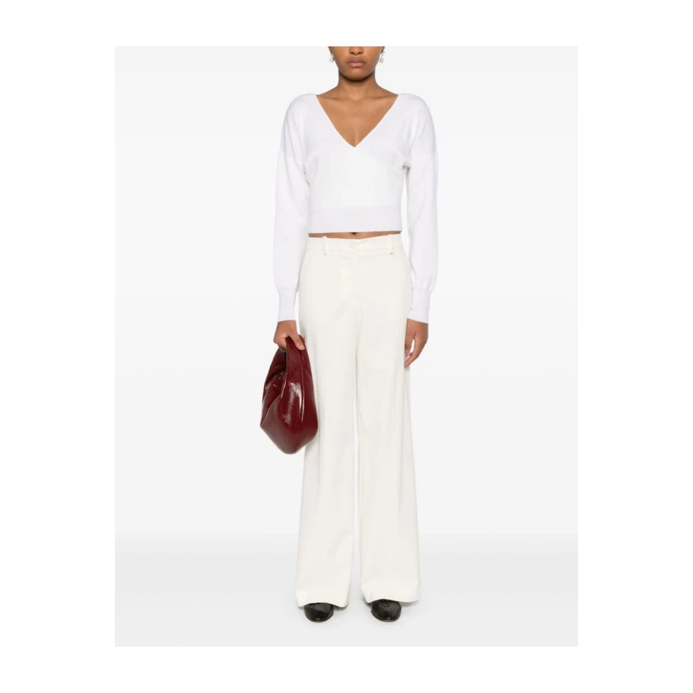 P.a.r.o.s.h. Witte Textuur Katoenen Broek White Dames