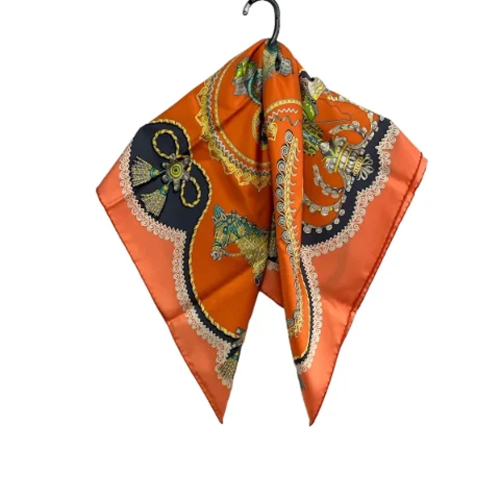 Hermès Vintage Zijden Hermès Sjaal Orange Dames
